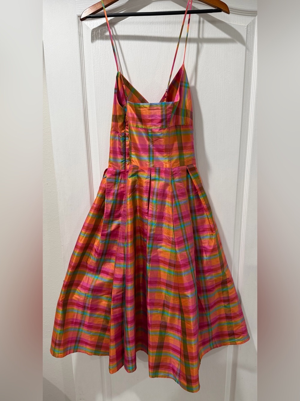 Isaac Mizrahi Plaid Silk dress size XL - Picture 3 of 5